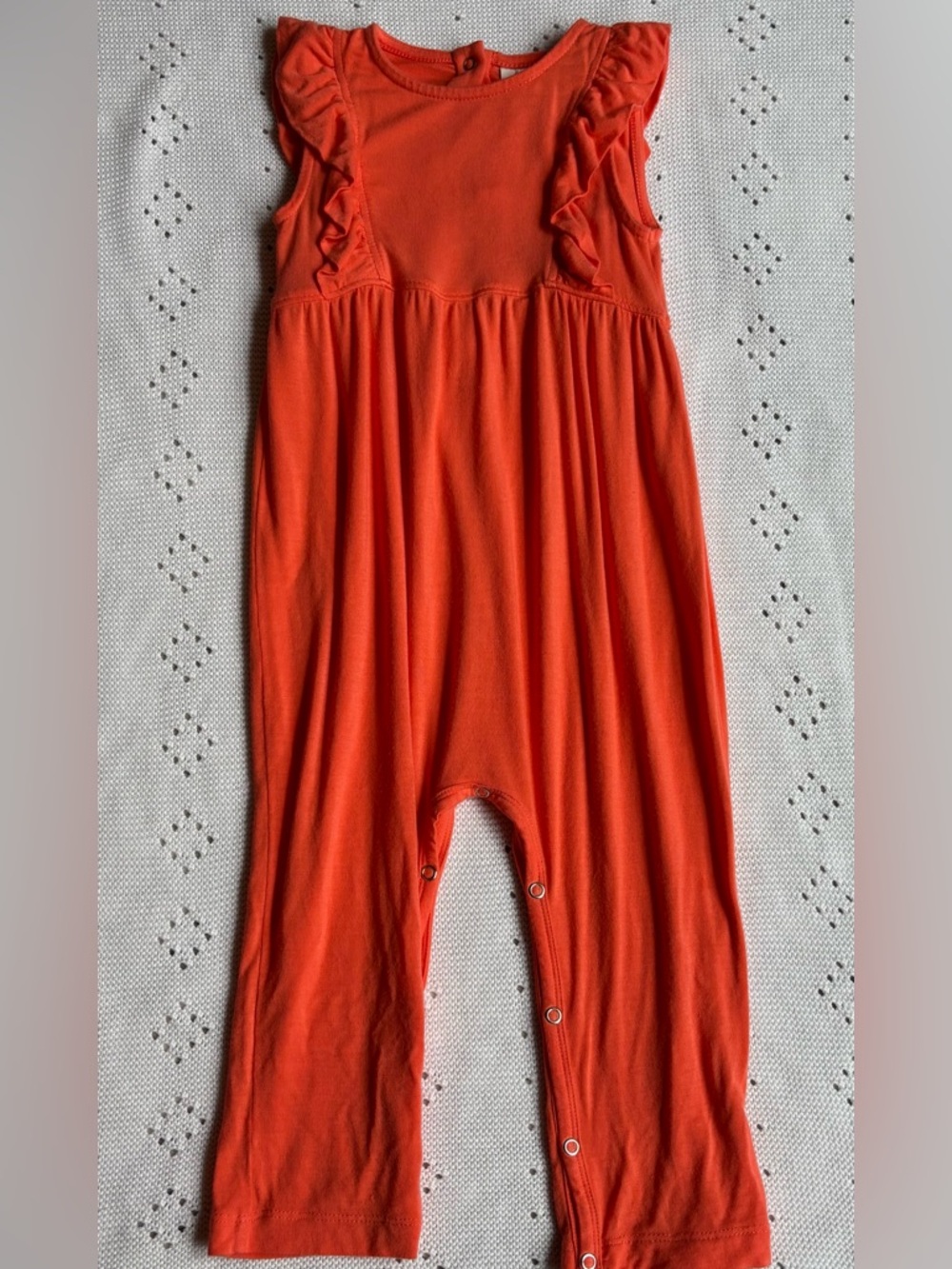 kate quinn Orange Ruffle Shoulder One-Piece Bodysuit